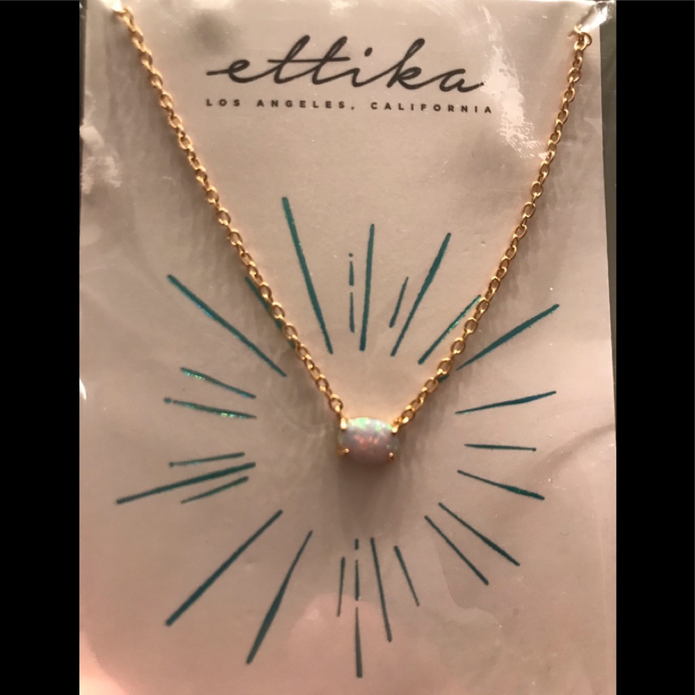 Ettika 18K Gold plated opal necklace